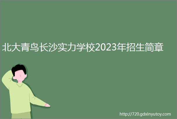 北大青鸟长沙实力学校2023年招生简章